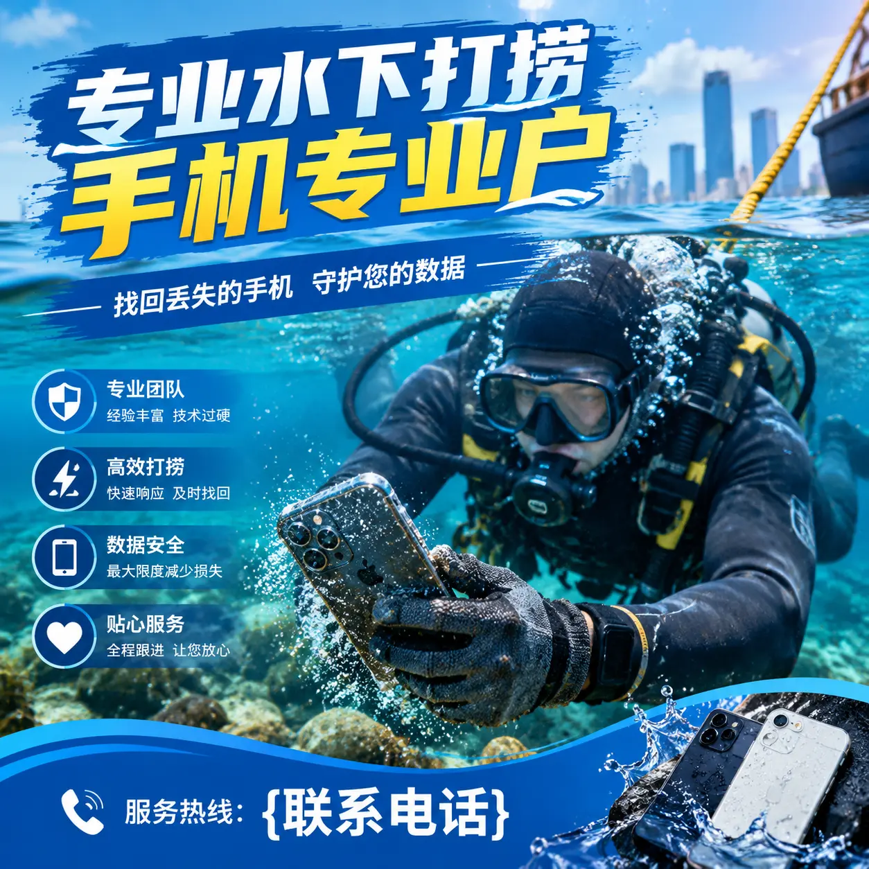 鼓楼专业水下打捞手机专业户