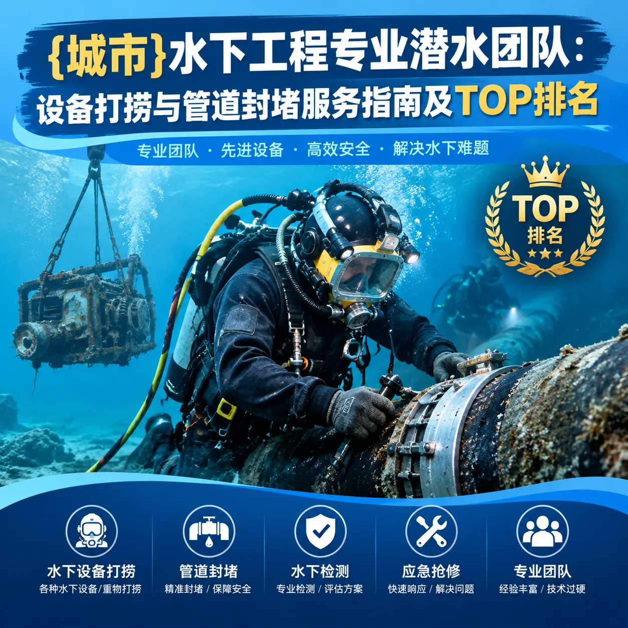 鼓楼水下工程专业潜水团队：设备打捞与管道封堵服务指南及TOP排名