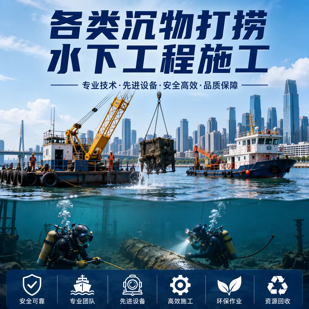鼓楼各类沉物打捞，水下工程施工